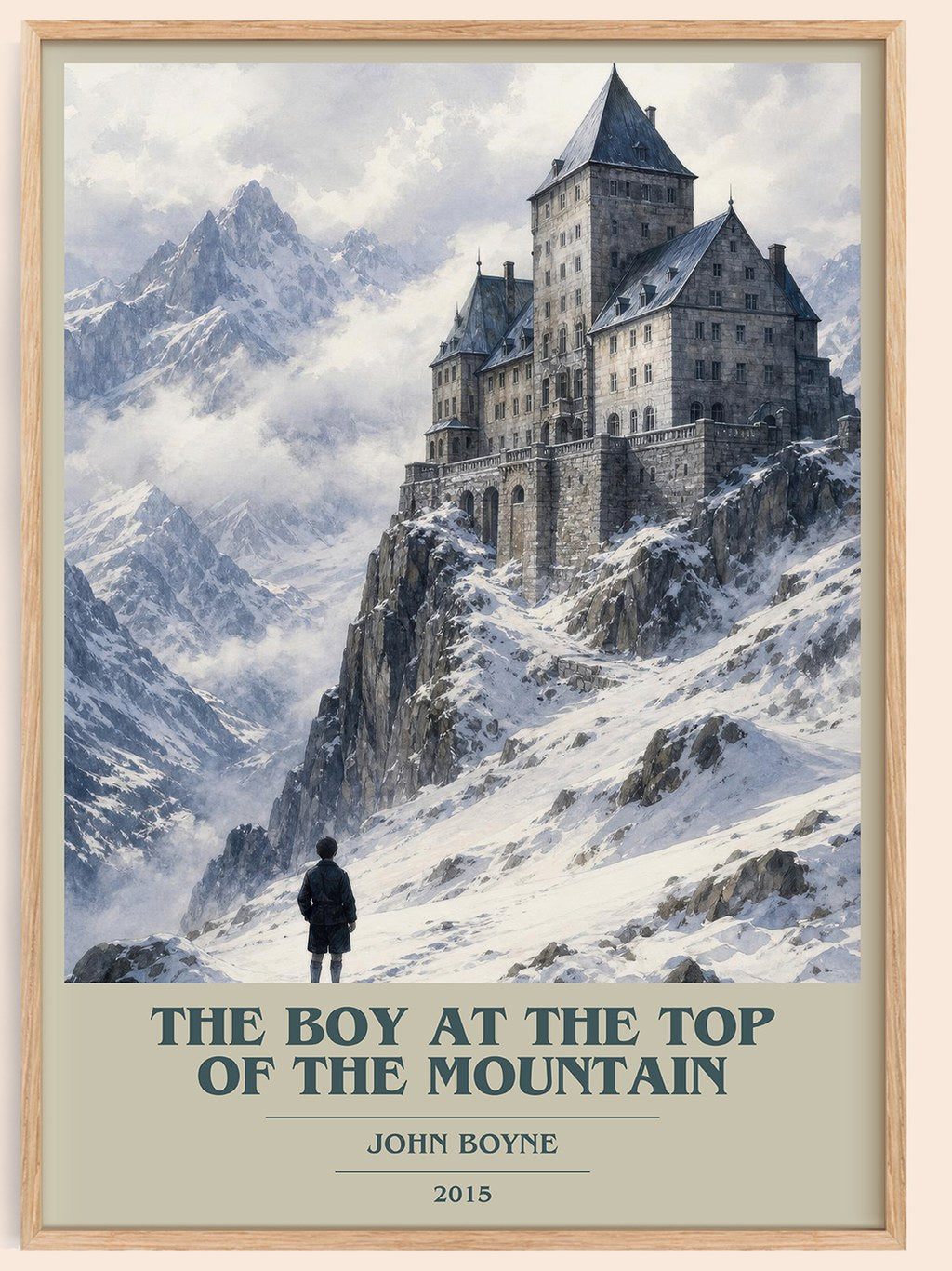 The Boy at the Top of the Mountain book cover book poster by John Boyne – framed literary art print