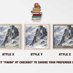 The Boy at the Top of the Mountain literary print in frame leaning in hallway – historical fiction wall art