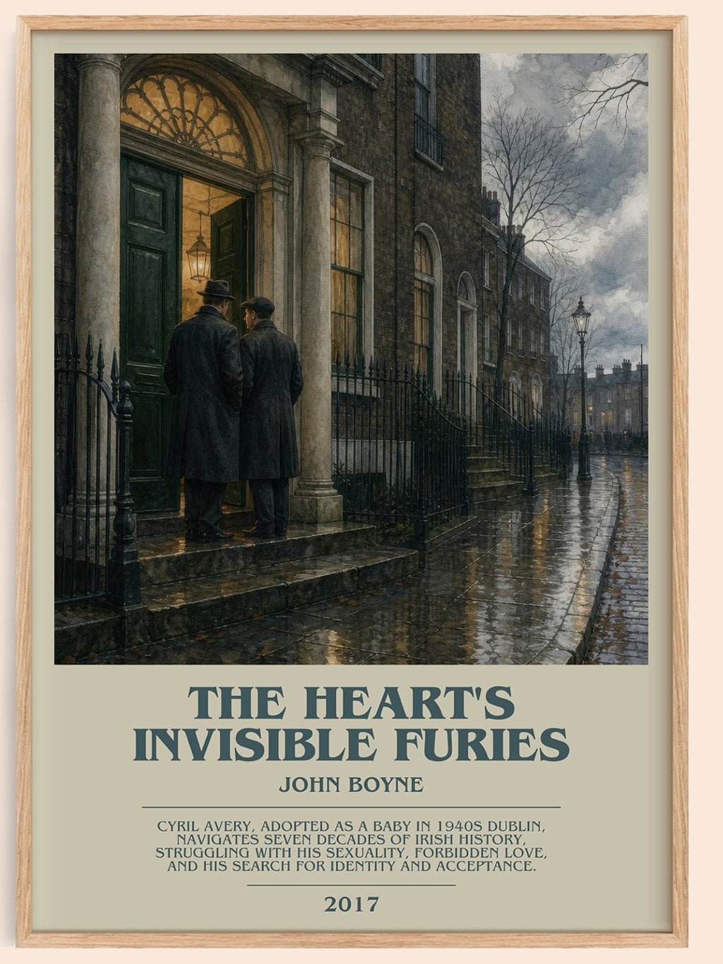 The Heart's Invisible Furies bookish book poster by John Boyne – framed literary art print