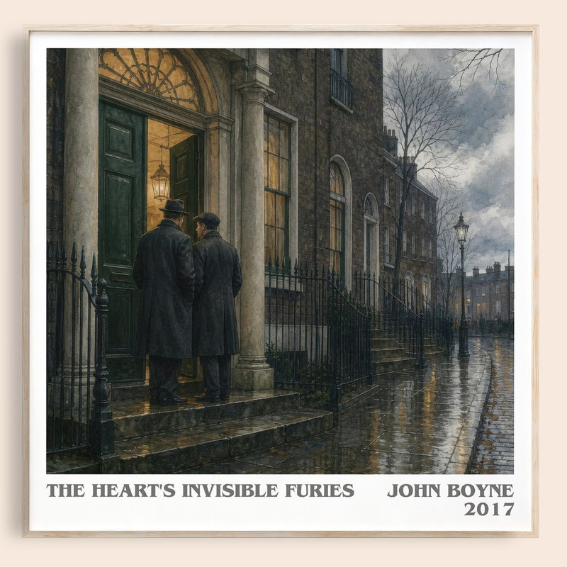 The Heart's Invisible Furies literary book poster by John Boyne – framed literary art print