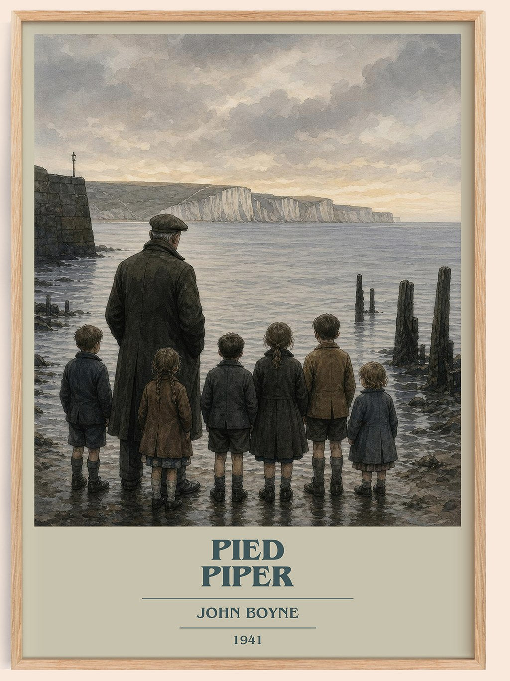 Pied Piper book cover book poster by John Boyne – framed literary art print
