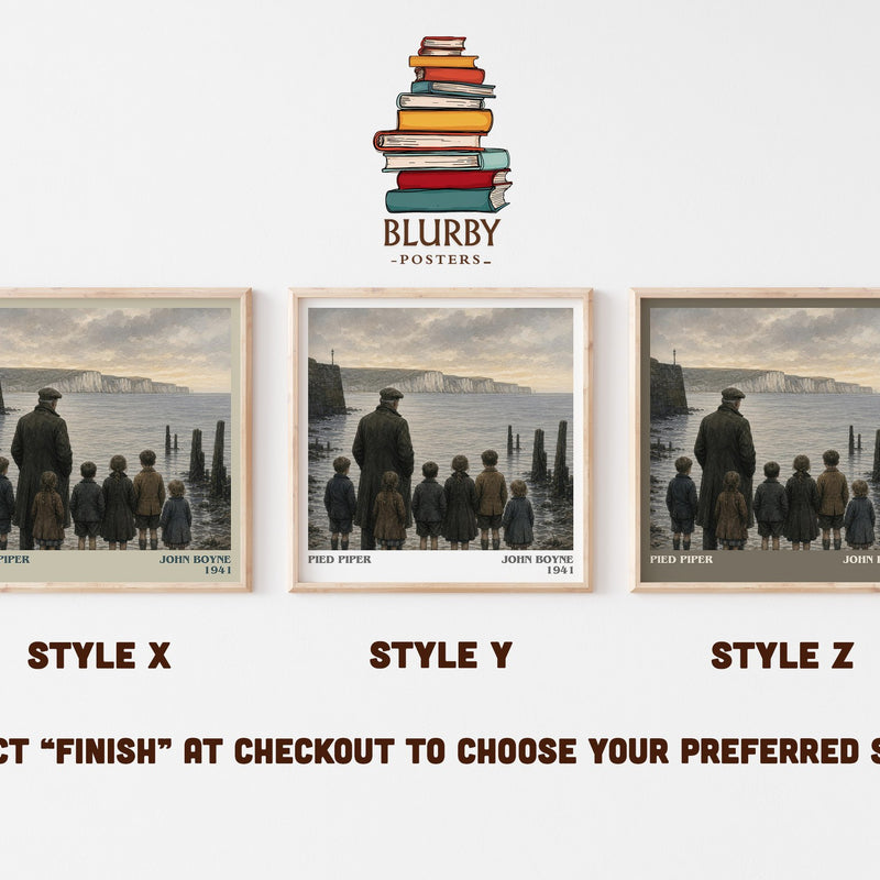 Pied Piper literary print in frame leaning in hallway – historical fiction wall art