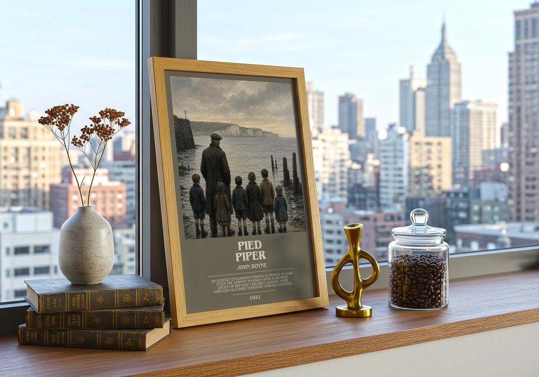 Pied Piper bookish print framed by window – literary home decor