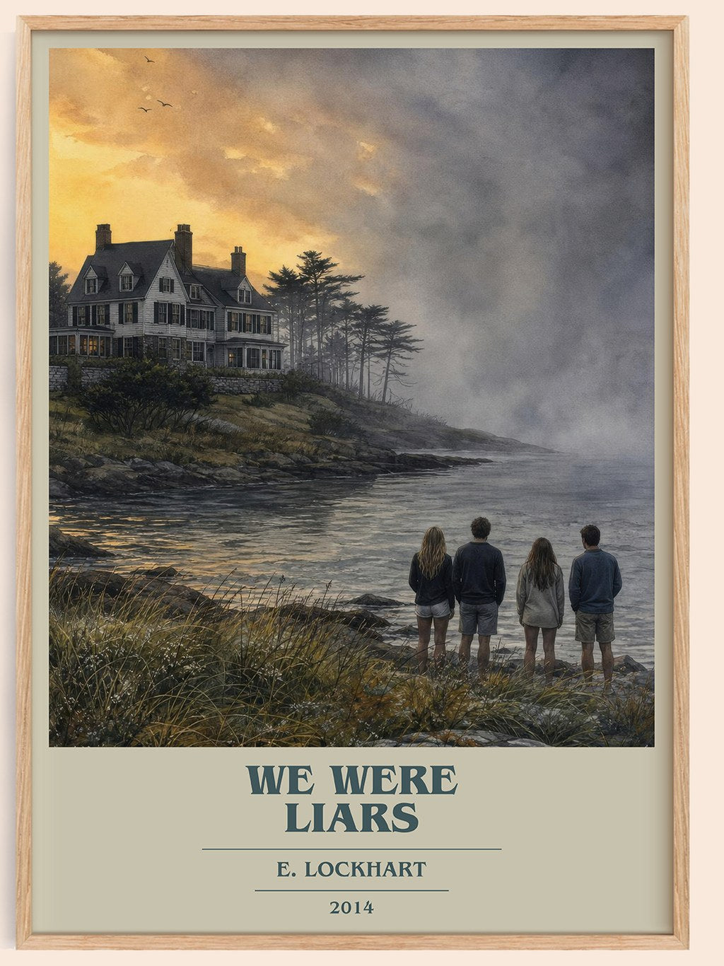 We Were Liars book cover book poster by E. Lockhart – framed literary art print