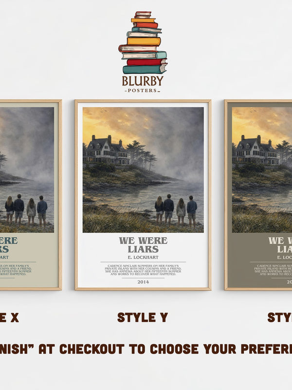 We Were Liars bookish print in frame leaning in hallway – young adult wall art