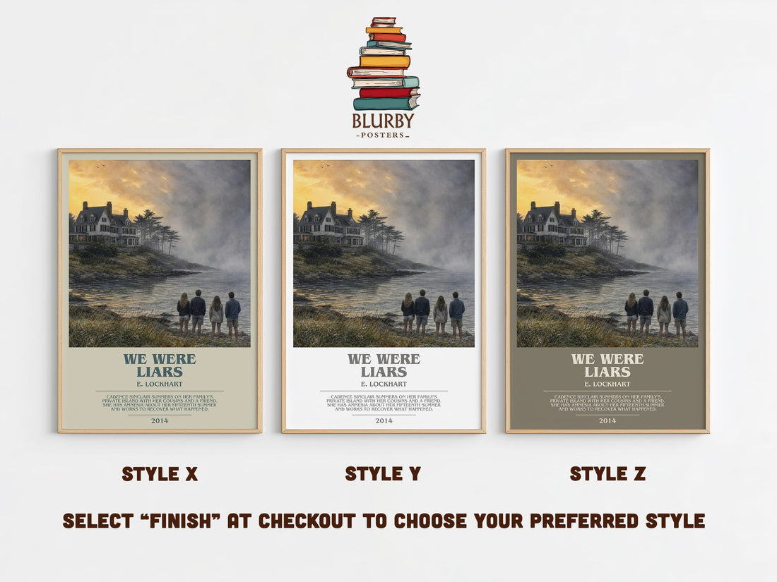 We Were Liars bookish print in frame leaning in hallway – young adult wall art (mockup)