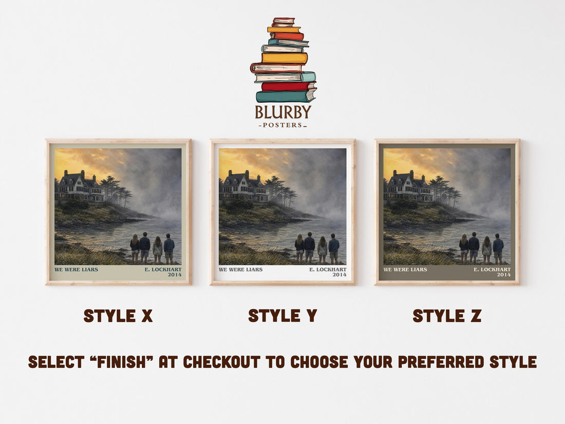 We Were Liars literary print in frame leaning in hallway – young adult wall art (mockup)