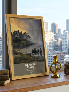 We Were Liars book cover print framed by window – literary home decor