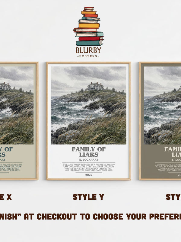 Family of Liars bookish print in frame leaning in hallway – young adult wall art