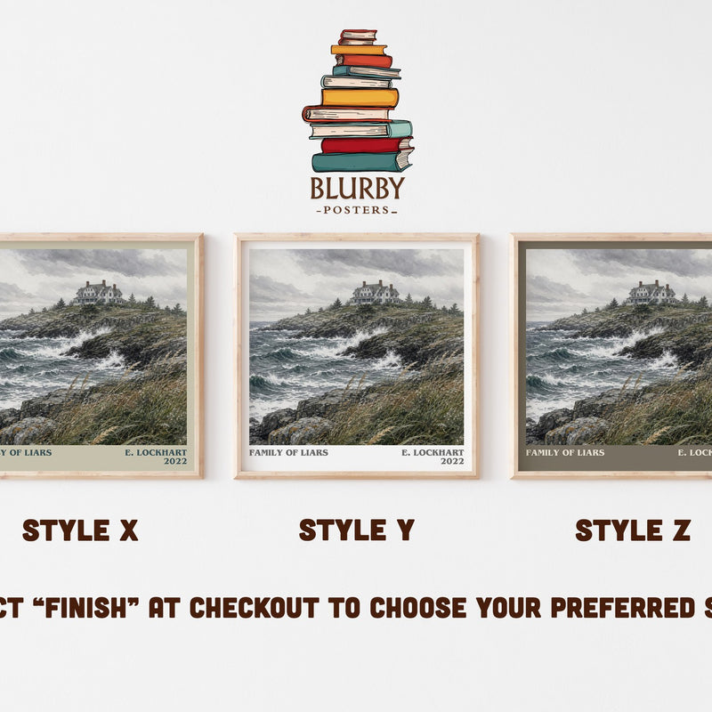 Family of Liars literary print in frame leaning in hallway – young adult wall art