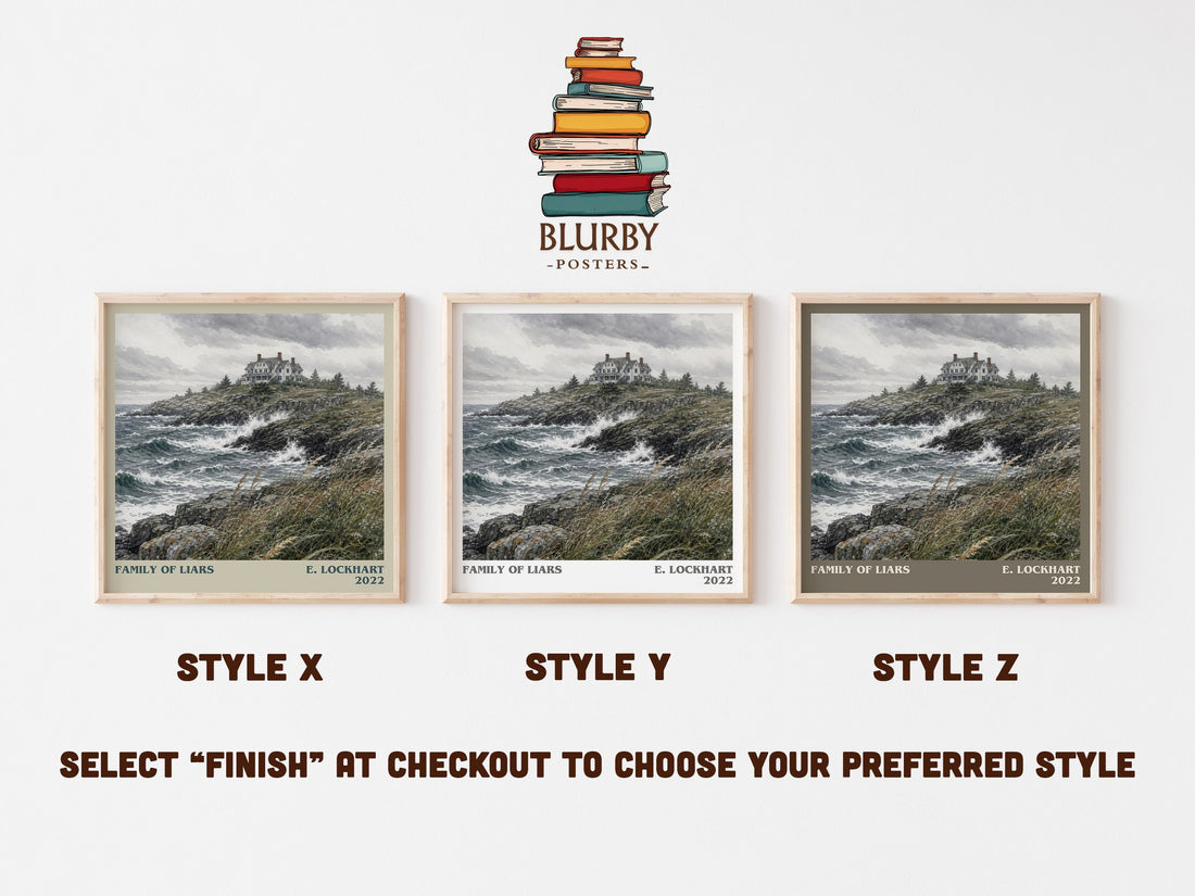 Family of Liars literary print in frame leaning in hallway – young adult wall art (mockup)