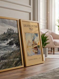 Family of Liars watercolour print framed by window – literary home decor