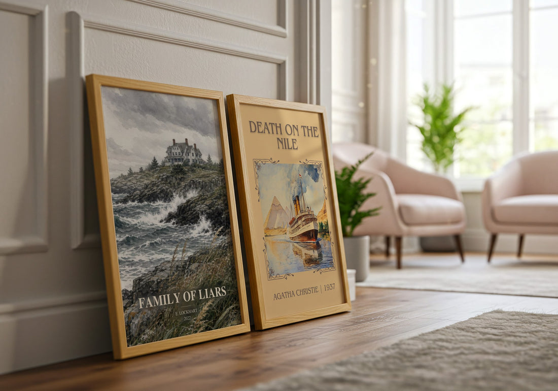 Family of Liars watercolour print framed by window – literary home decor
