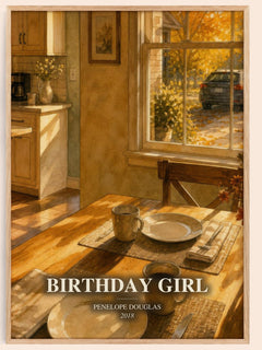 Birthday Girl watercolour book poster by Penelope Douglas – framed literary art print