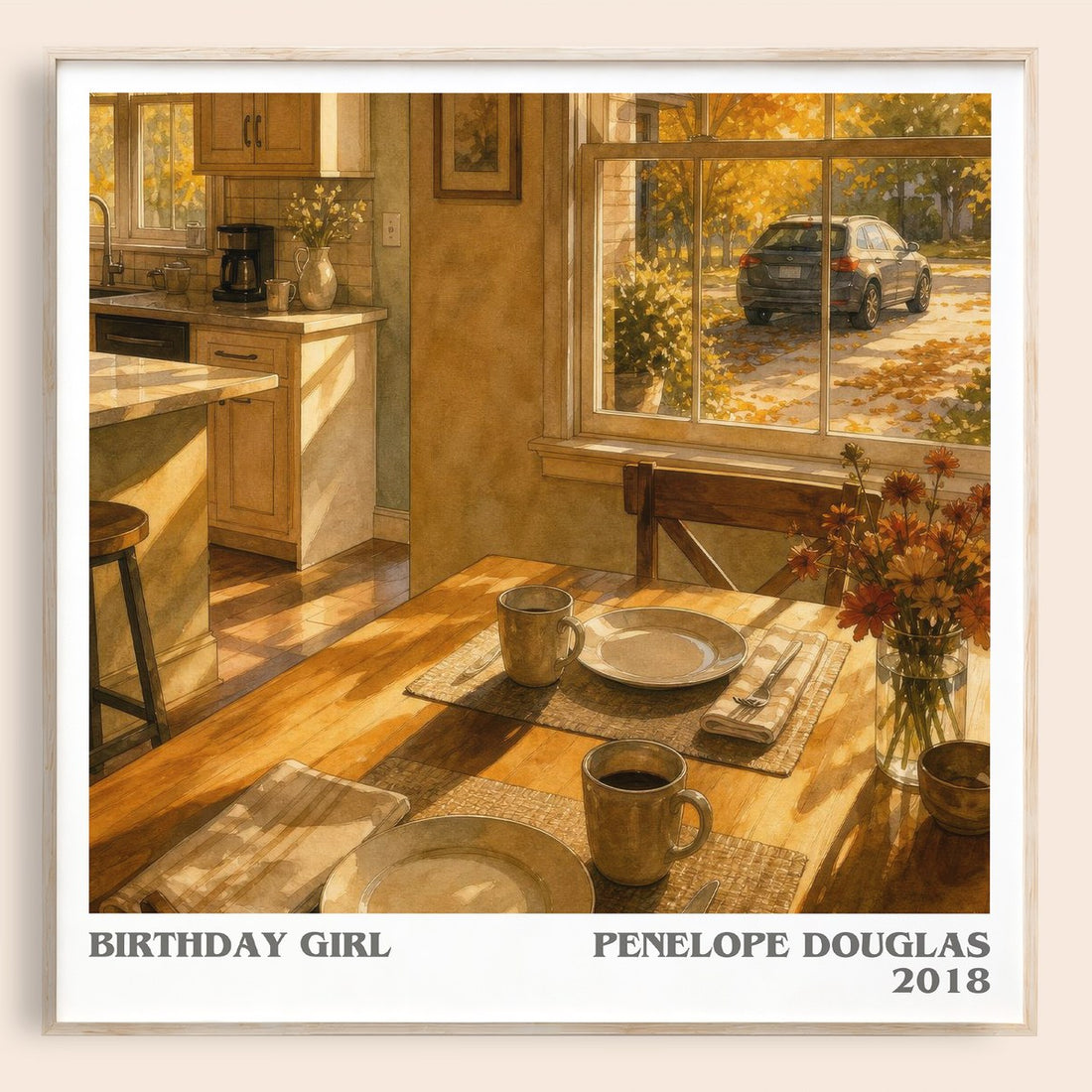 Birthday Girl literary book poster by Penelope Douglas – framed literary art print