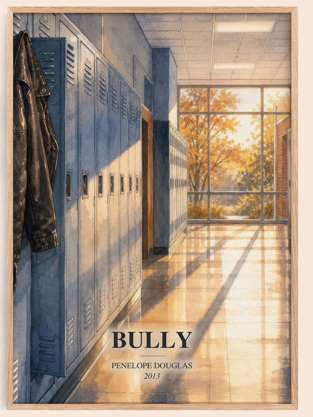 Bully watercolour book poster by Penelope Douglas – framed literary art print