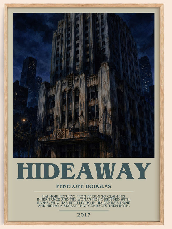Hideaway bookish book poster by Penelope Douglas – framed literary art print