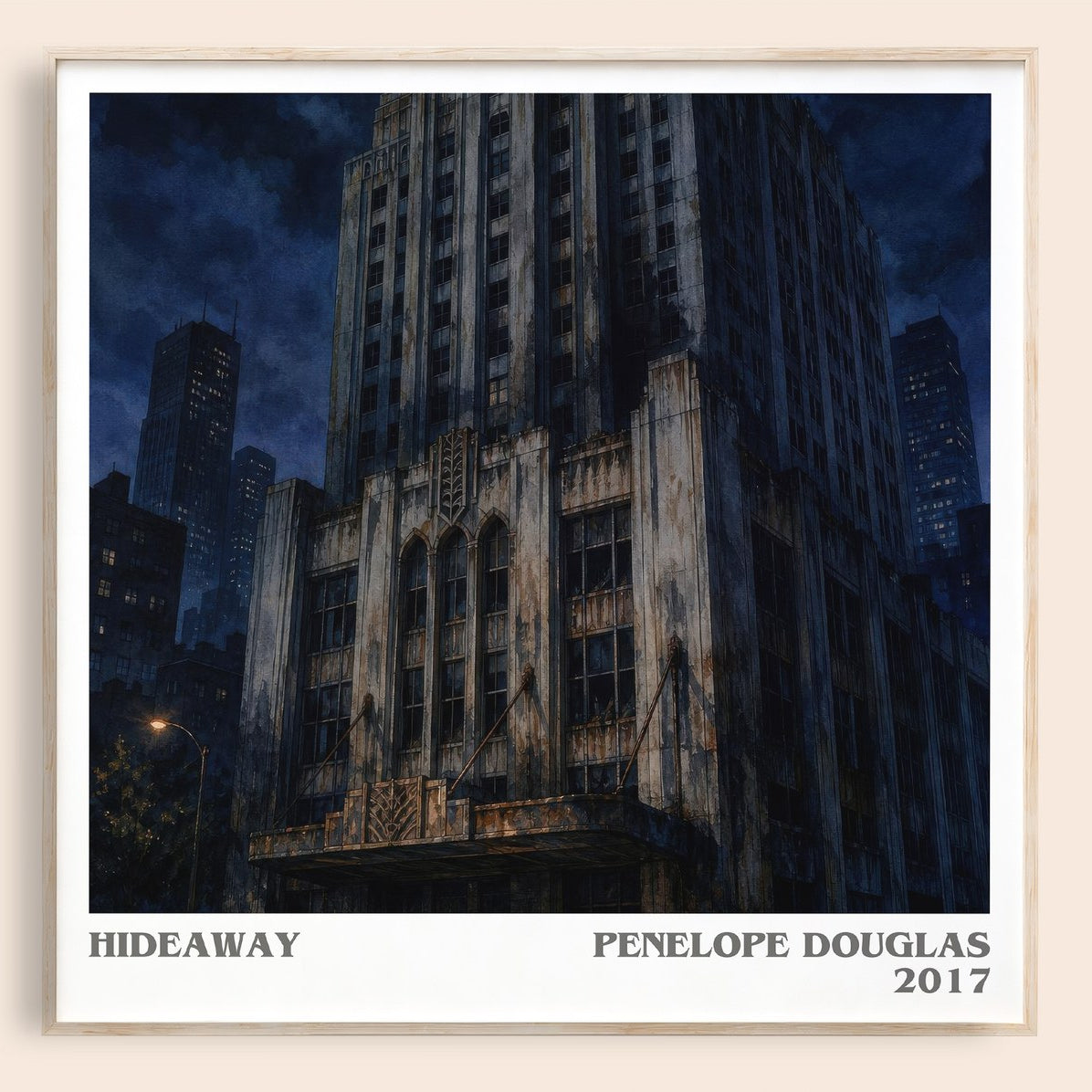 Hideaway literary book poster by Penelope Douglas – framed literary art print
