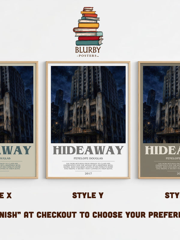 Hideaway bookish print in frame leaning in hallway – romance wall art