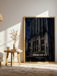 Hideaway watercolour print in frame leaning in hallway – romance wall art