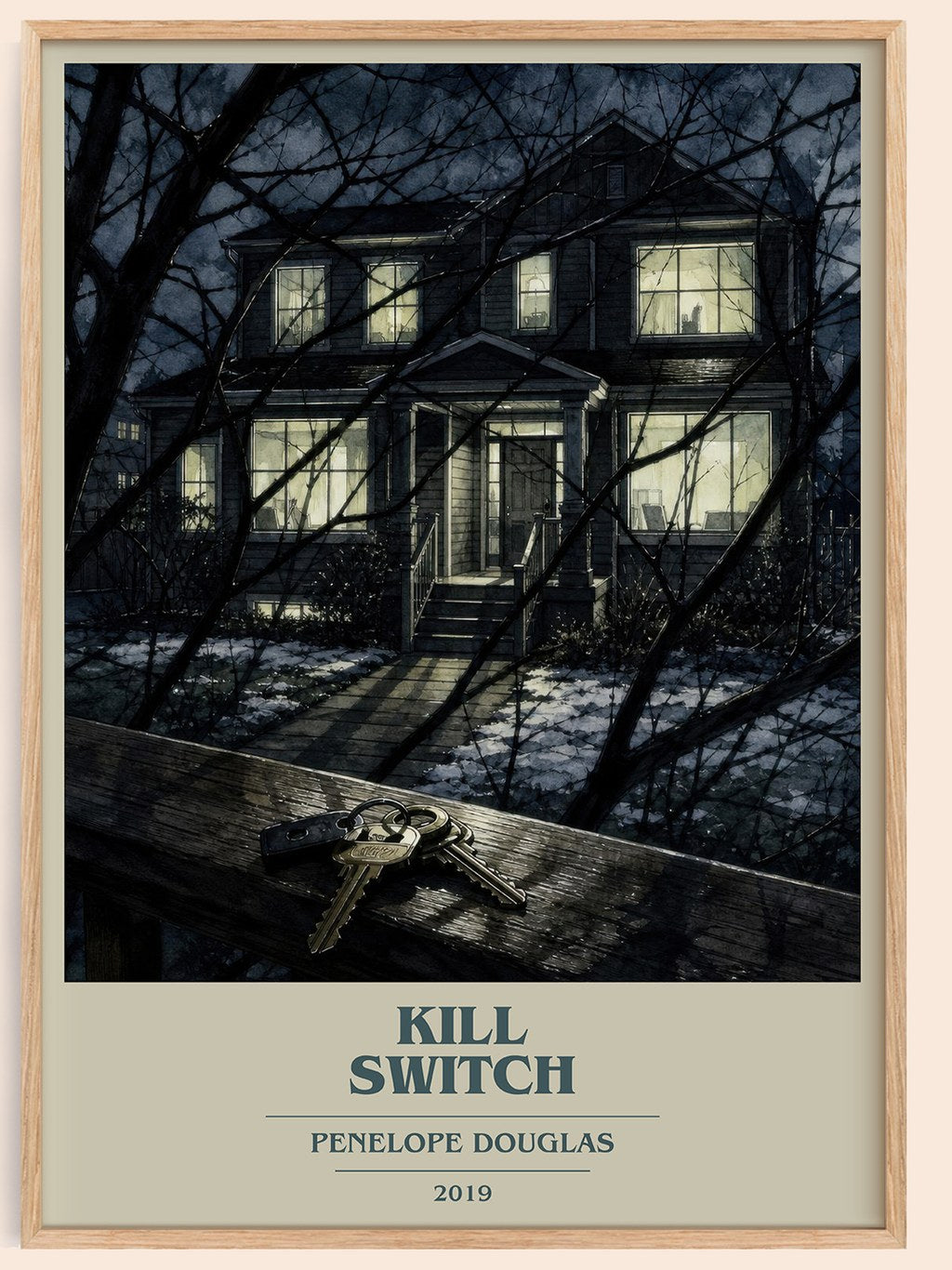 Kill Switch book cover book poster by Penelope Douglas – framed literary art print