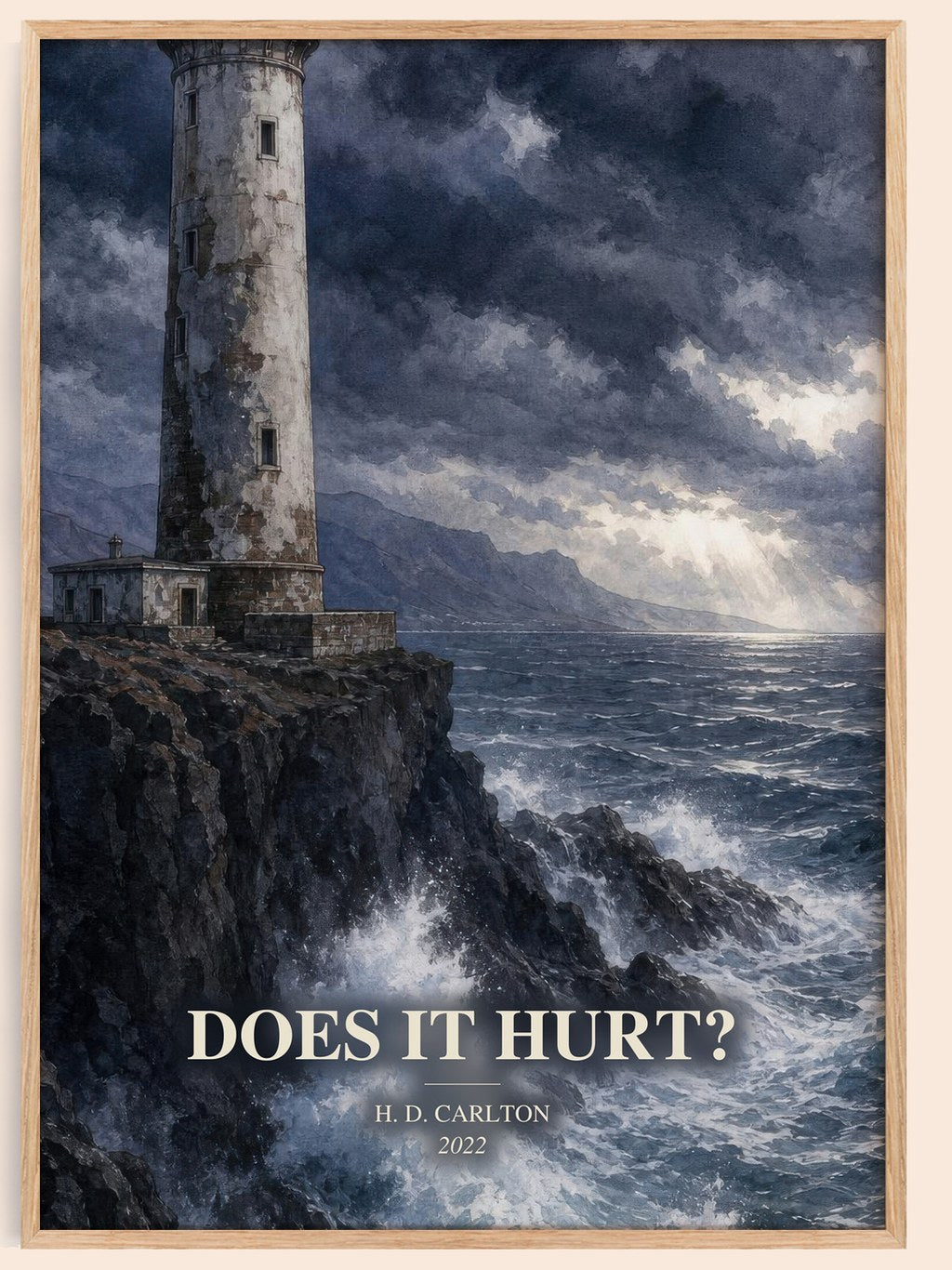Does It Hurt? watercolour book poster by H. D. Carlton – framed literary art print