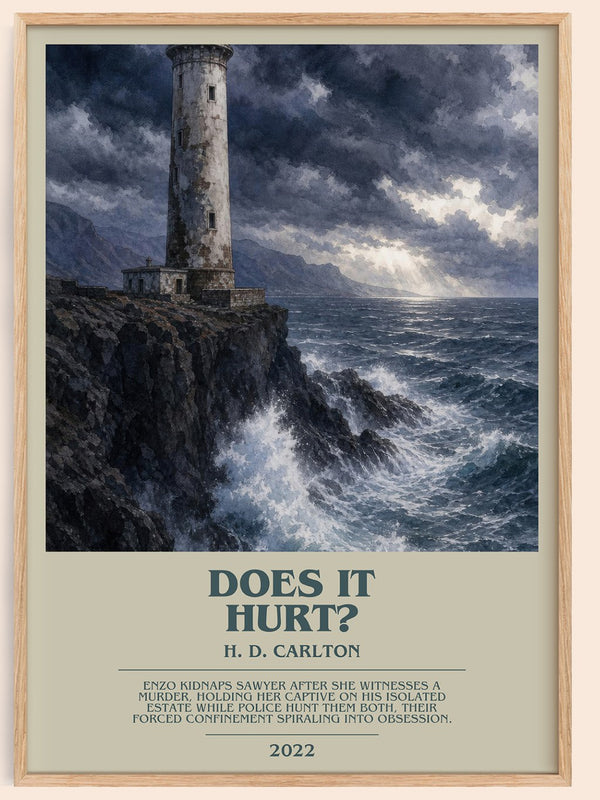Does It Hurt? bookish book poster by H. D. Carlton – framed literary art print