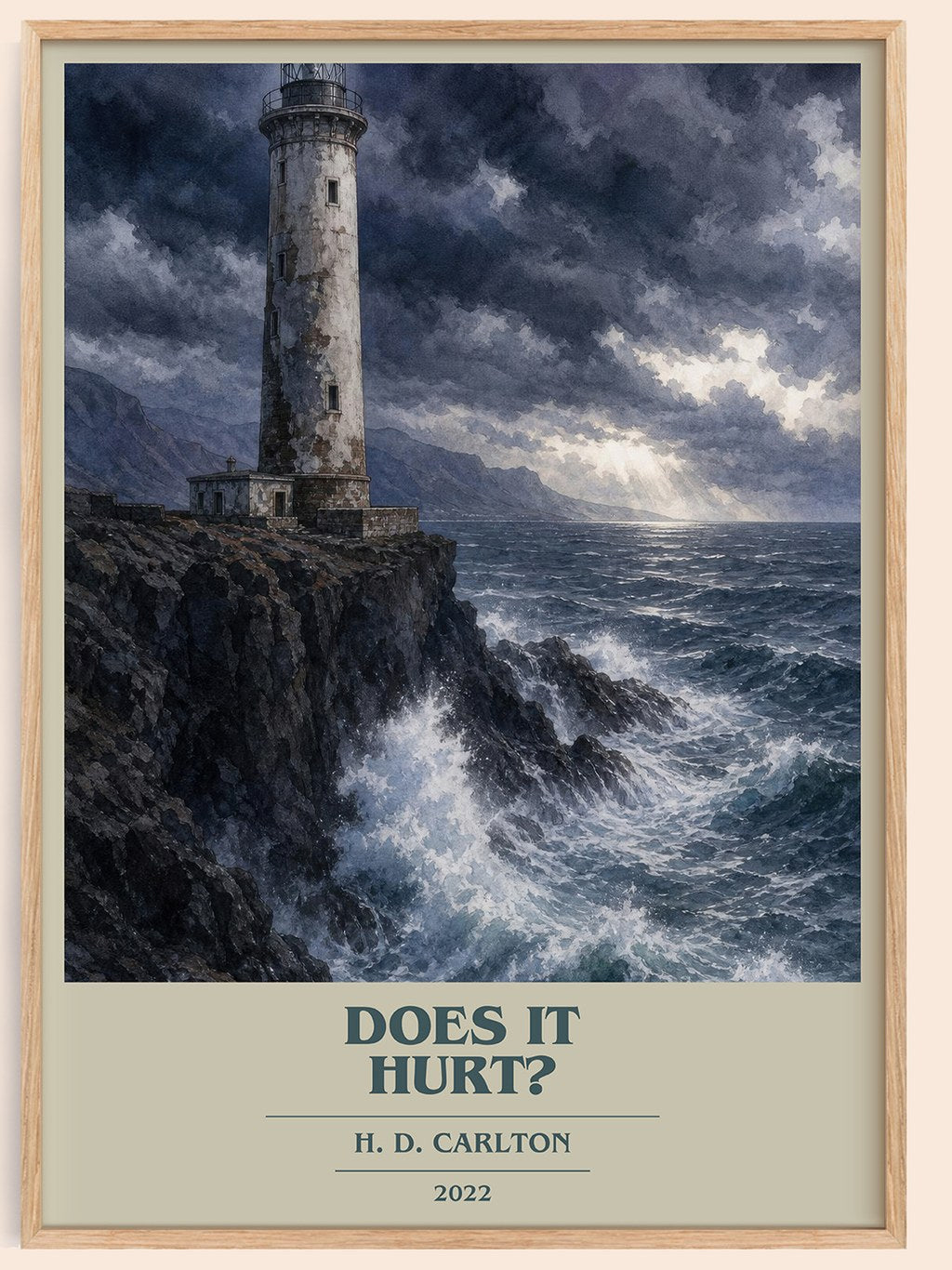 Does It Hurt? book cover book poster by H. D. Carlton – framed literary art print