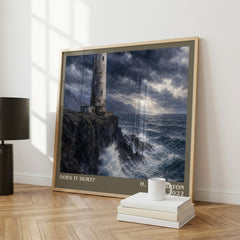 Does It Hurt? literary print framed by window – literary home decor