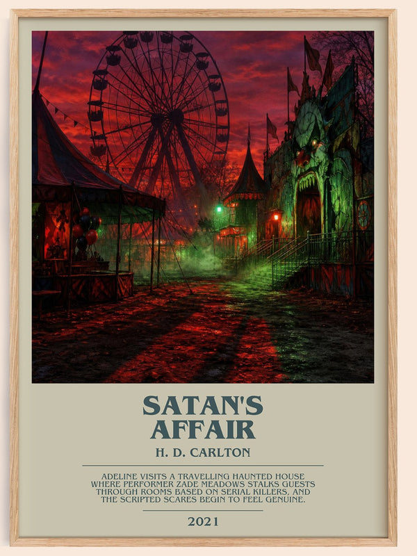 Satan's Affair bookish book poster by H. D. Carlton – framed literary art print