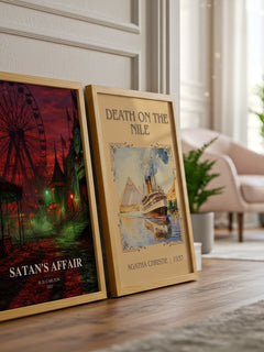 Satan's Affair watercolour print framed by window – literary home decor