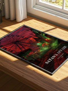Satan's Affair watercolour book poster framed on wall – romance wall art