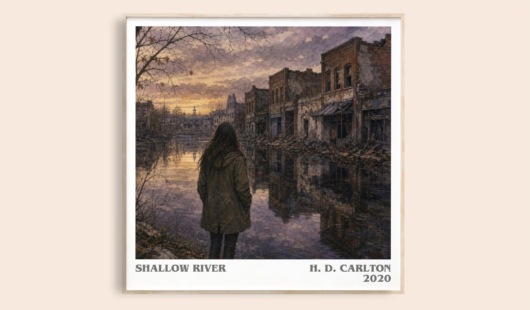 Shallow River Literary Art Print by H. D. Carlton