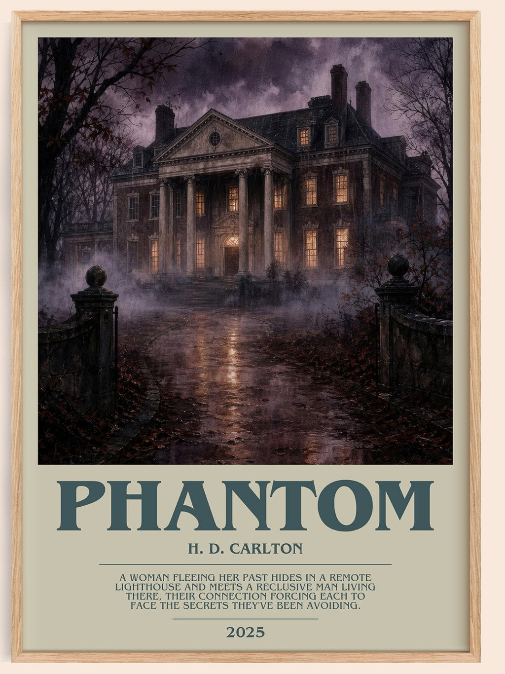 Phantom bookish book poster by H. D. Carlton – framed literary art print