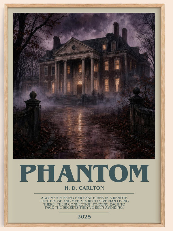 Phantom bookish book poster by H. D. Carlton – framed literary art print
