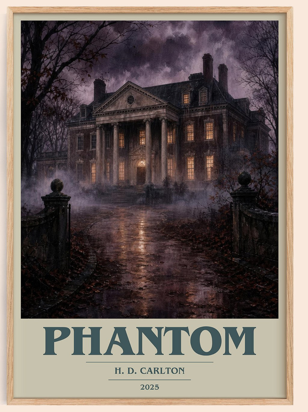 Phantom book cover book poster by H. D. Carlton – framed literary art print