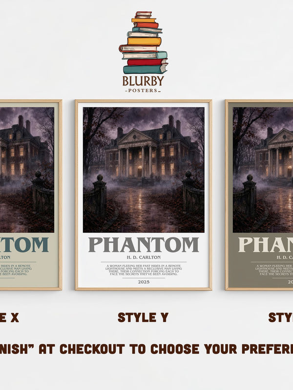 Phantom bookish print in frame leaning in hallway – romance wall art