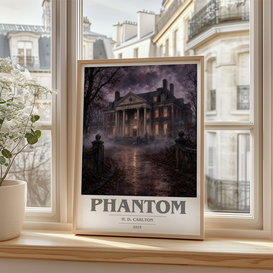 Phantom book cover poster colour and style options – H. D. Carlton book art