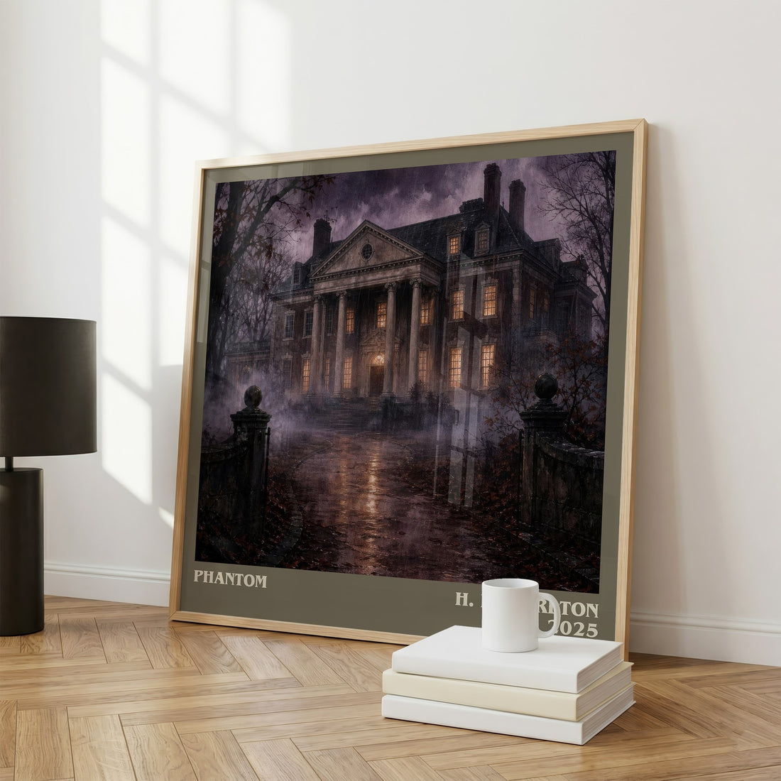 Phantom literary print framed by window – literary home decor