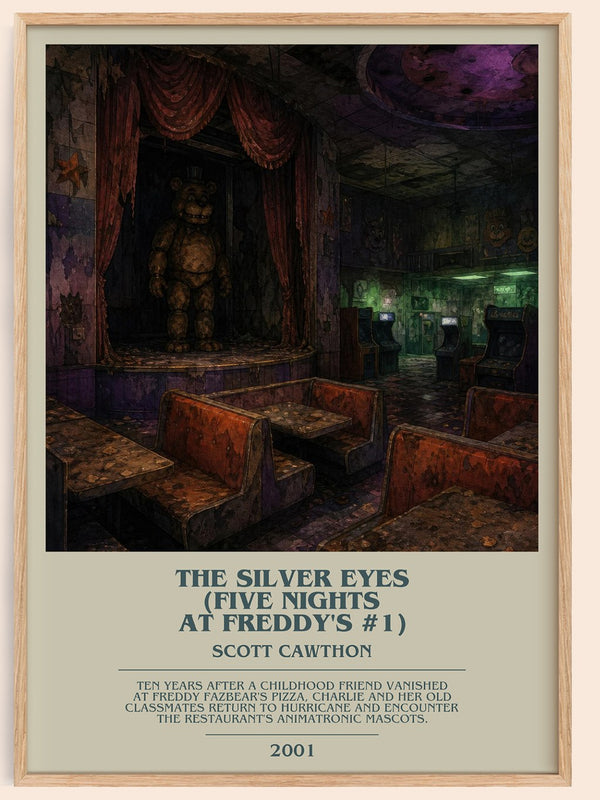 The Silver Eyes (Five Nights At Freddy's #1) bookish book poster by Scott Cawthon – framed literary art print