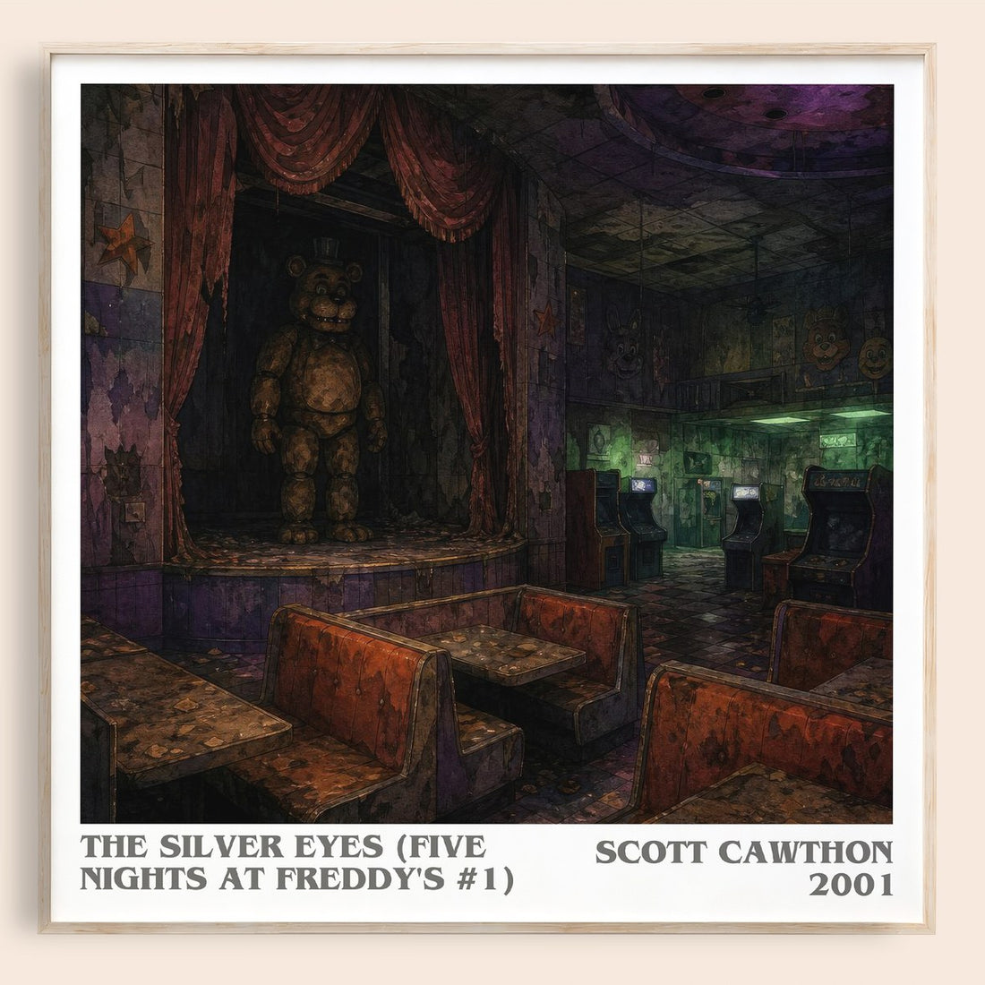 The Silver Eyes (Five Nights At Freddy's #1) literary book poster by Scott Cawthon – framed literary art print