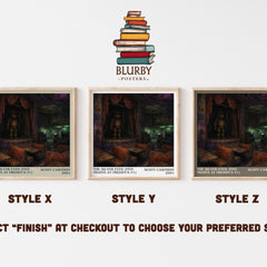 The Silver Eyes (Five Nights At Freddy's #1) literary print in frame leaning in hallway – horror wall art