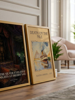 The Silver Eyes (Five Nights At Freddy's #1) watercolour print framed by window – literary home decor