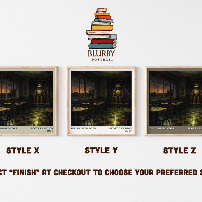 The Twisted Ones literary print in frame leaning in hallway – horror wall art