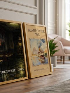 The Twisted Ones watercolour print framed by window – literary home decor