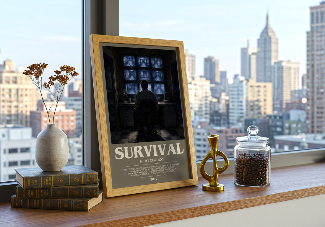 Survival bookish print framed by window – literary home decor