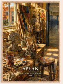 Speak watercolour book poster by Laurie Halse Anderson – framed literary art print