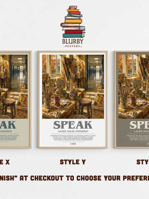 Speak bookish print in frame leaning in hallway – young adult wall art
