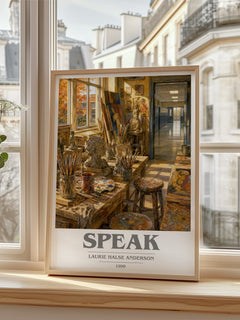 Speak book cover poster colour and style options – Laurie Halse Anderson book art