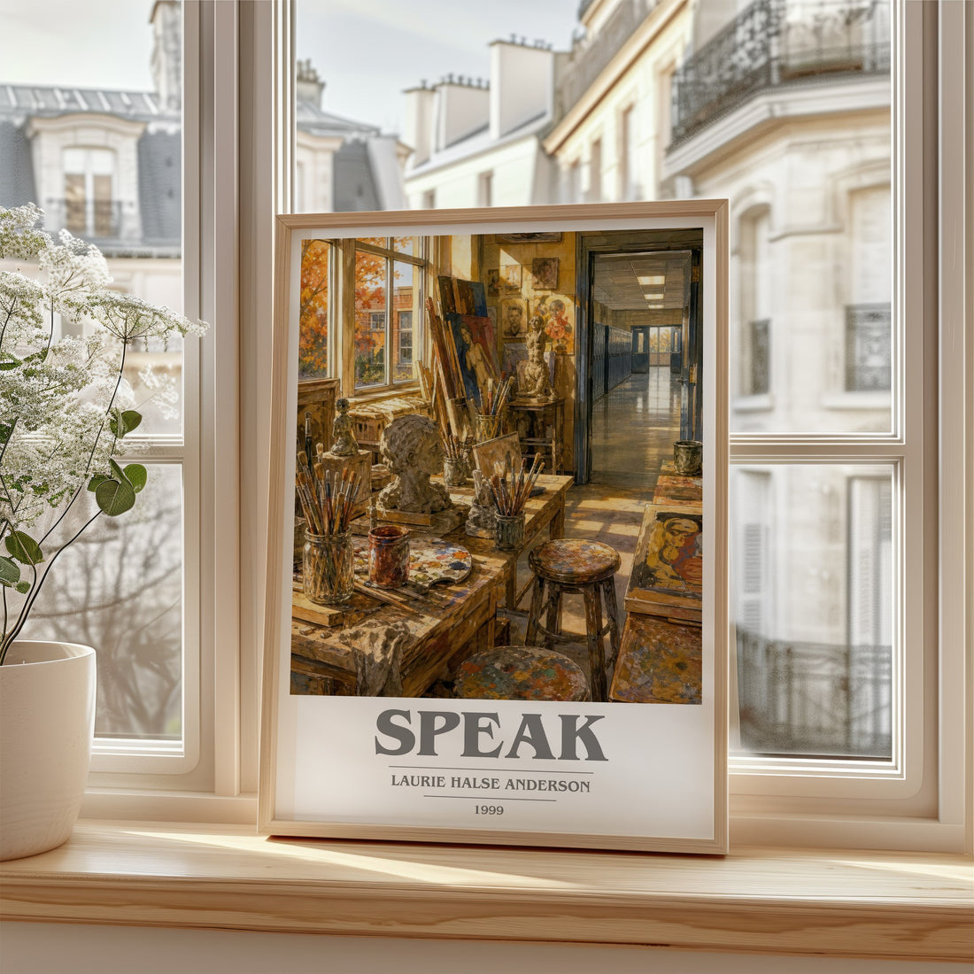 Speak book cover poster colour and style options – Laurie Halse Anderson book art